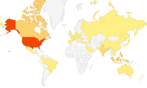 Pealesview visitor map, May 19, 2015